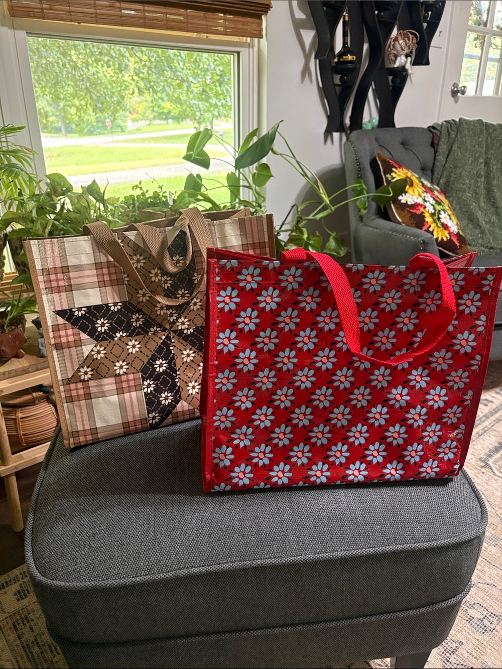 Pair of Vera Bradley totes with reinforced bottom